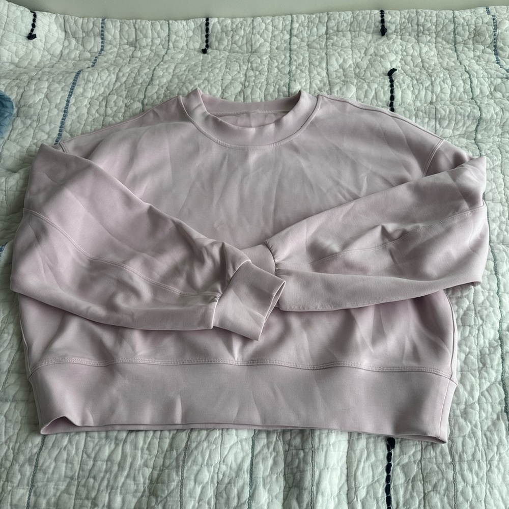 Lululemon Perfectly Oversized Cropped Crew in RARE Strawberry Milkshake pink